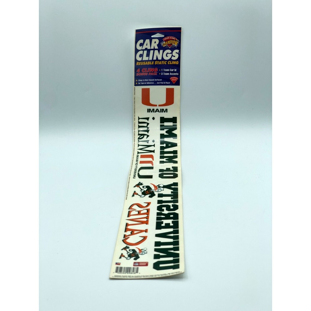 MIAMI U COLLEGIATE Color Clings Champion Series Window Cling Reusable Decal - Picture 1 of 1